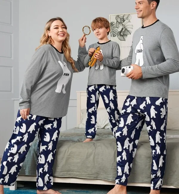 Enjoy the best winter holidays with your loved ones in Bear Matching Family Pajamas| Soft Cotton-made| Cute Bear Prints| Outfits for all family members
