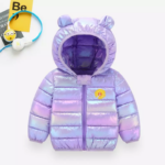 image 15 1 Infant Toddler & Kids Holographic Winter Bear Down Jacket