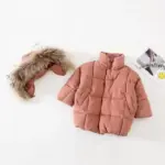 88 Girls Hooded Puffer Jacket with Warm & Fluffy Fur Hoodie