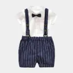 Artboard 1 6 Baby Boy Bowtie Gentleman Outfit with Suspender Shorts