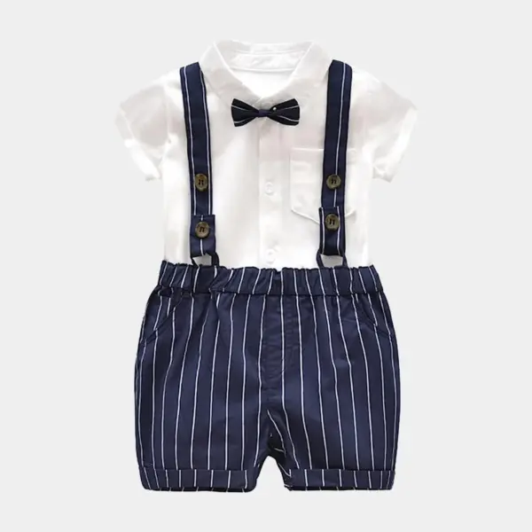 Artboard 1 6 Baby Boy Bowtie Gentleman Outfit with Suspender Shorts