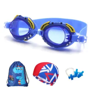 Kids Swimming Set - Anti Fog Goggles with Cap & Ear Plug