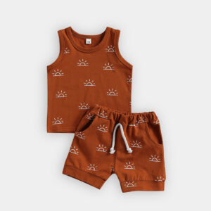Baby Unisex Cotton 2pcs Sun Print Outfit