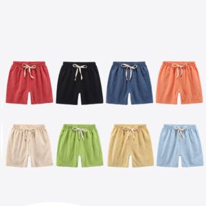 2 12Y Boys Girls Shorts Cotton Summer Kids Sport Shorts Korean Loose Casual Candy Blue Red Home