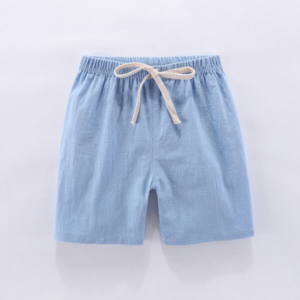 Toddlers Linen Plain Cotton Casual Shorts