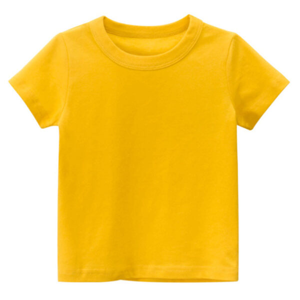 Kids Plain T Shirt Tops for Child Boys Girls Baby Toddler Solid Blank Cotton Clothes White 2 Kids Plain T Shirt Tops For Child Boys Girls Baby Toddler Solid Blank Cotton Clothes White Black Children Summer Tees 1-8 Years - T-shirts