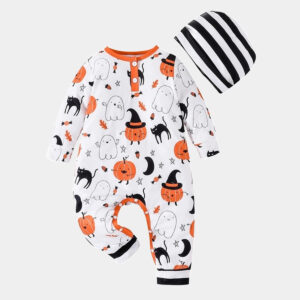 Baby Halloween Henley Romper Jumpsuit-Cotton