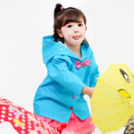 Artboard 7 2 2 Kids Hooded Button-Down Jacket - Raincoat With Bow Cover