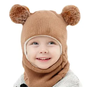 Kids Earflap Hood Warm Knit Caps