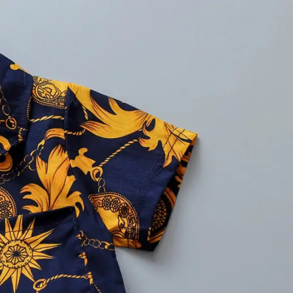 119 Navy Blue with Yellow Floral Print Outfit