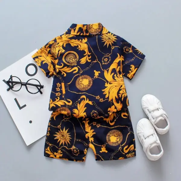 163 Navy Blue with Yellow Floral Print Outfit