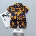173 Navy Blue with Yellow Floral Print Outfit