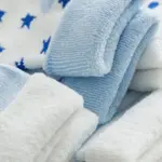 Untitled design 2024 02 12T172831.662 5 Pairs Newborn Cuffed Socks – Mid Calf Terry Blue Socks