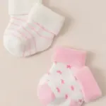 Untitled design 93 5 Pairs Newborn Cuffed Socks – Mid Calf Terry Pink Socks