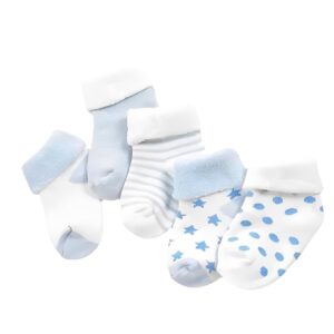 Mid Calf Terry Blue Socks