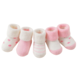 5 Pairs Newborn Cuffed Socks – Mid Calf Terry Pink Socks